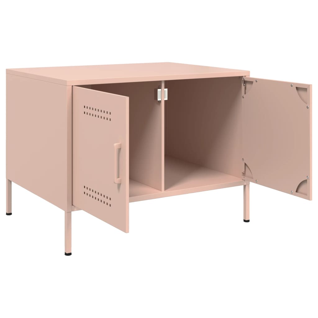 Coffee Table Pink 68x50x50.5 cm Steel