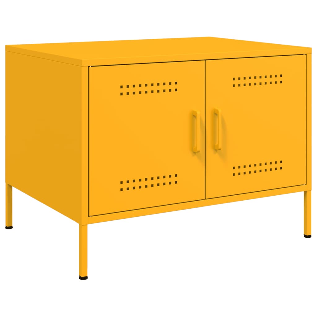 Coffee Table Mustard Yellow 68x50x50.5 cm Steel