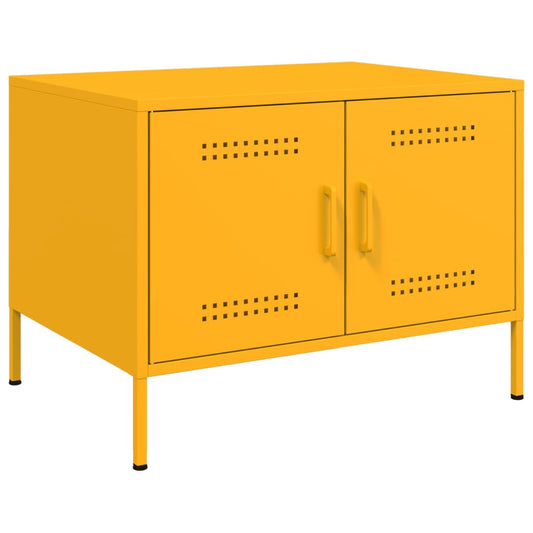 Coffee Table Mustard Yellow 68x50x50.5 cm Steel