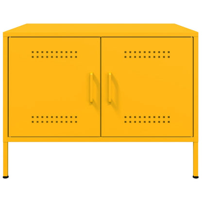 Coffee Table Mustard Yellow 68x50x50.5 cm Steel