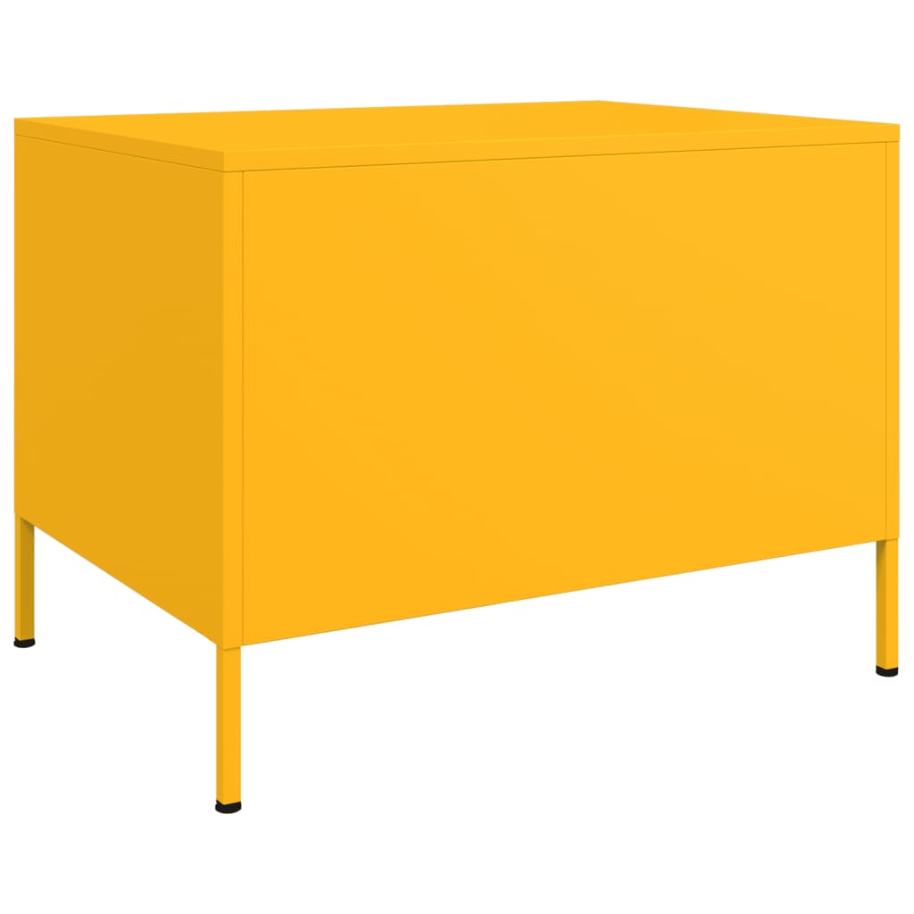 Coffee Table Mustard Yellow 68x50x50.5 cm Steel