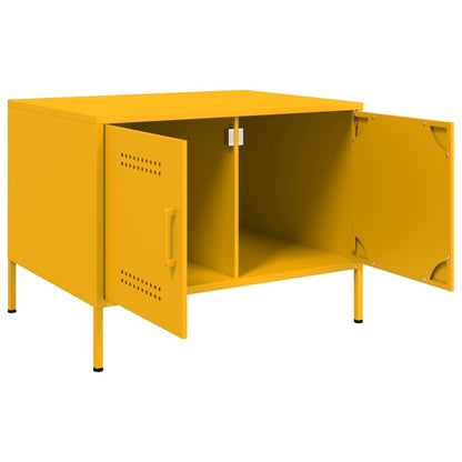 Coffee Table Mustard Yellow 68x50x50.5 cm Steel