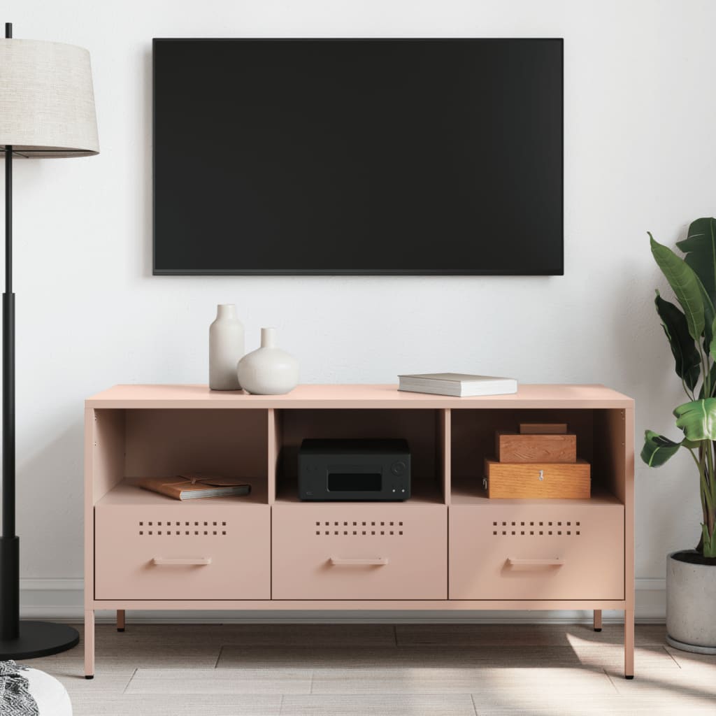 TV Cabinet Pink 100.5x39x50.5 cm Steel