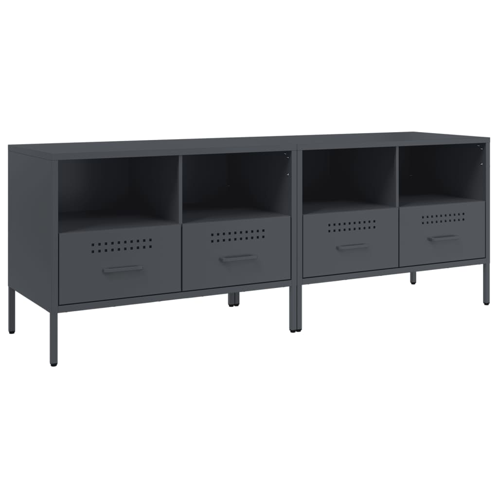 TV Cabinets 2 pcs Anthracite 68x39x50.5 cm Steel