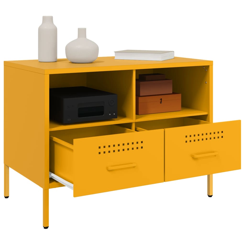 TV Cabinets 2 pcs Mustard Yellow 68x39x50.5 cm Steel