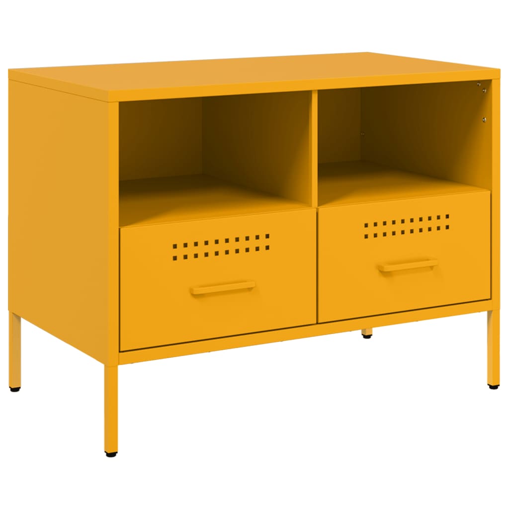 TV Cabinets 2 pcs Mustard Yellow 68x39x50.5 cm Steel