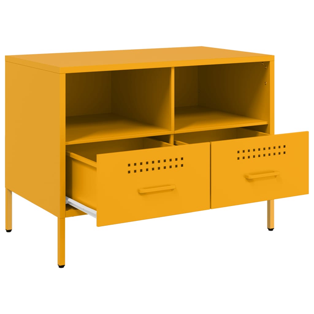 TV Cabinets 2 pcs Mustard Yellow 68x39x50.5 cm Steel