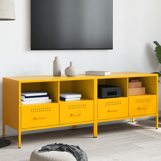 TV Cabinets 2 pcs Mustard Yellow 68x39x50.5 cm Steel