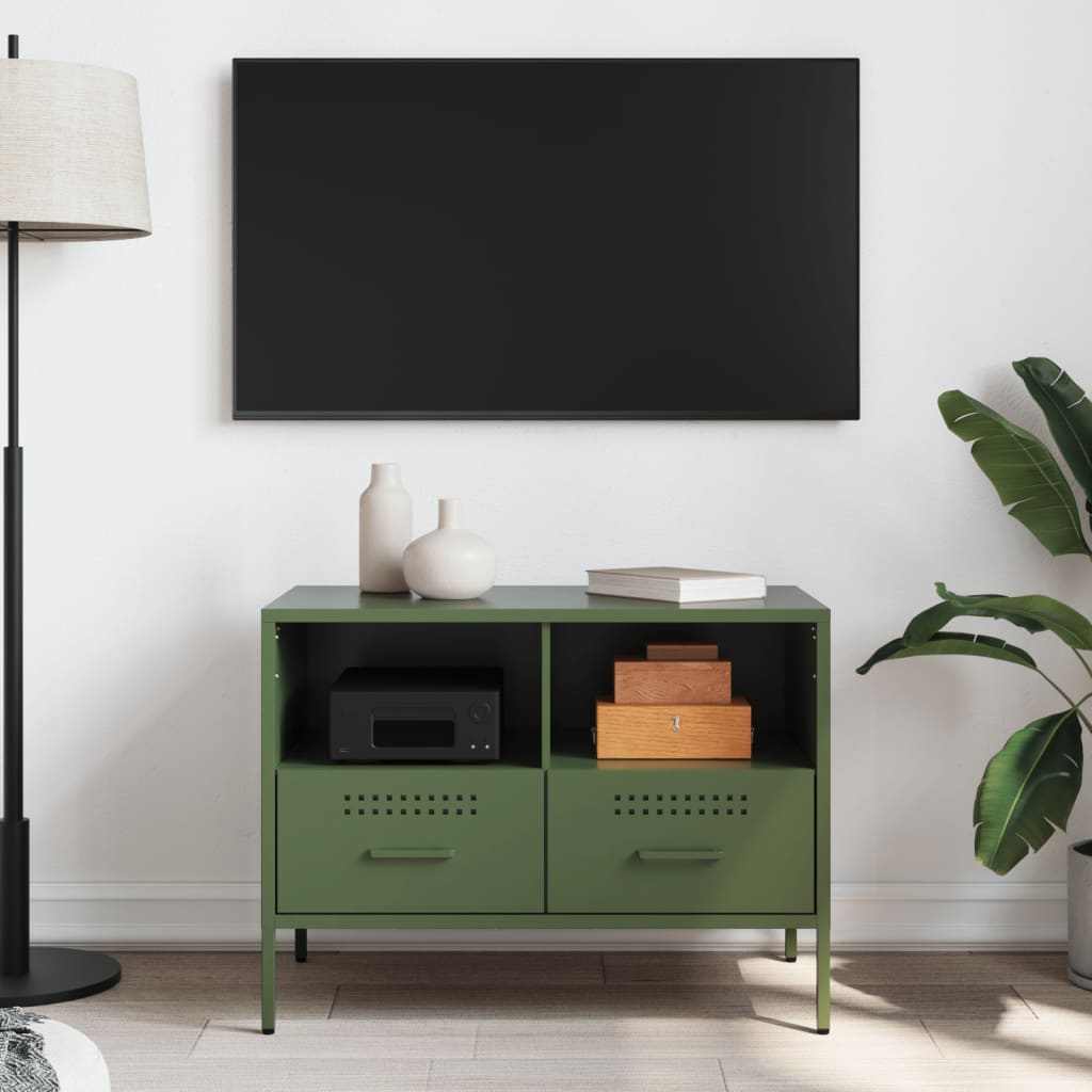 TV Cabinet Olive Green 68x39x50.5 cm Steel