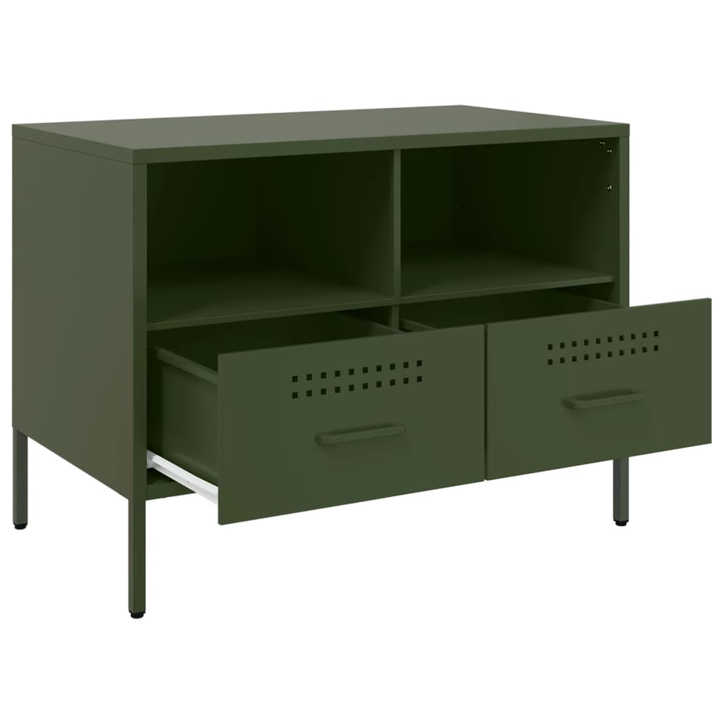 TV Cabinet Olive Green 68x39x50.5 cm Steel