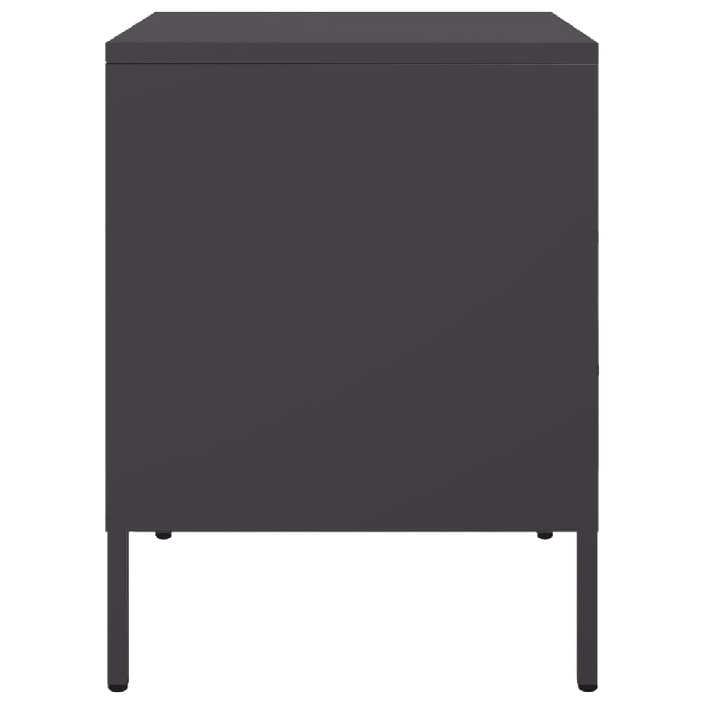 Bedside Cabinet Black 36x39x50.5 cm Steel