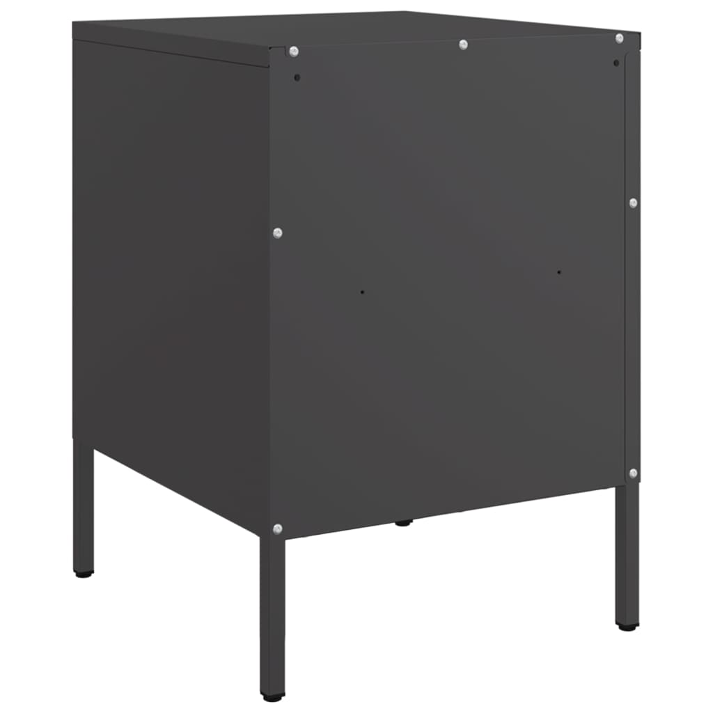 Bedside Cabinet Black 36x39x50.5 cm Steel