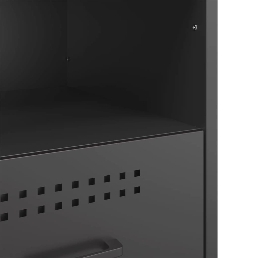 Bedside Cabinet Black 36x39x50.5 cm Steel