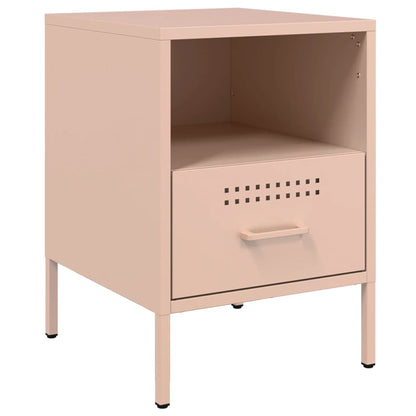 Bedside Cabinet Pink 36x39x50.5 cm Steel