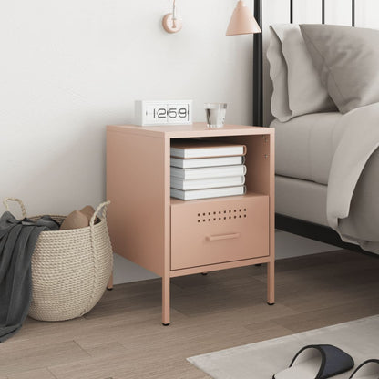 Bedside Cabinet Pink 36x39x50.5 cm Steel