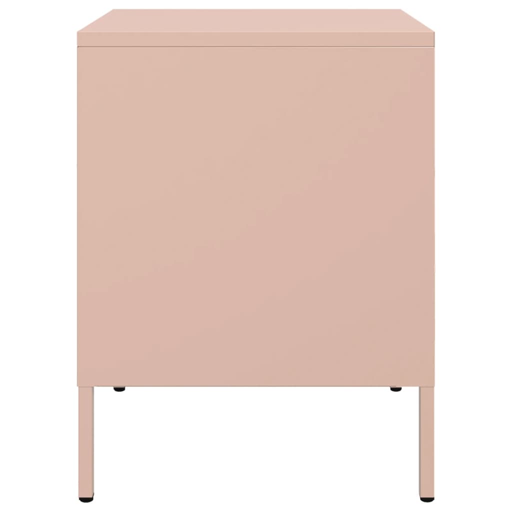 Bedside Cabinet Pink 36x39x50.5 cm Steel