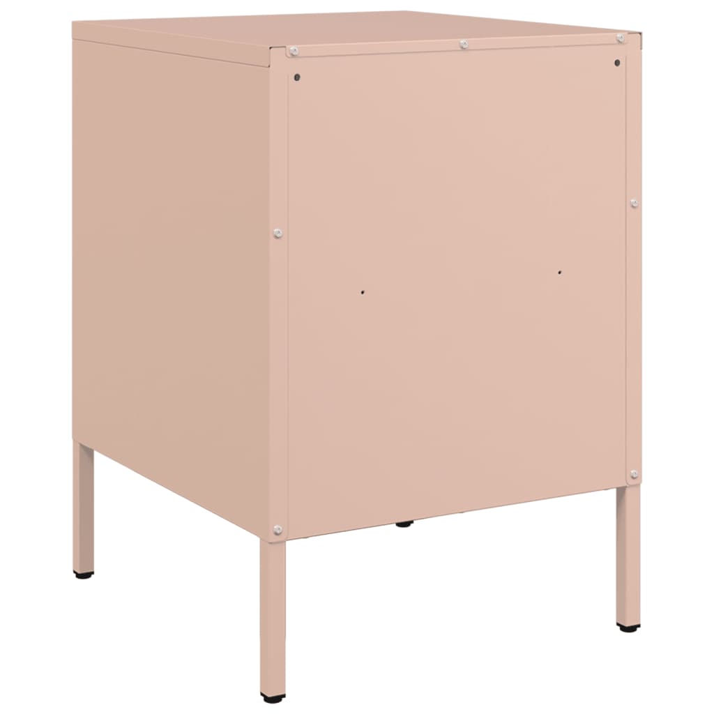 Bedside Cabinet Pink 36x39x50.5 cm Steel