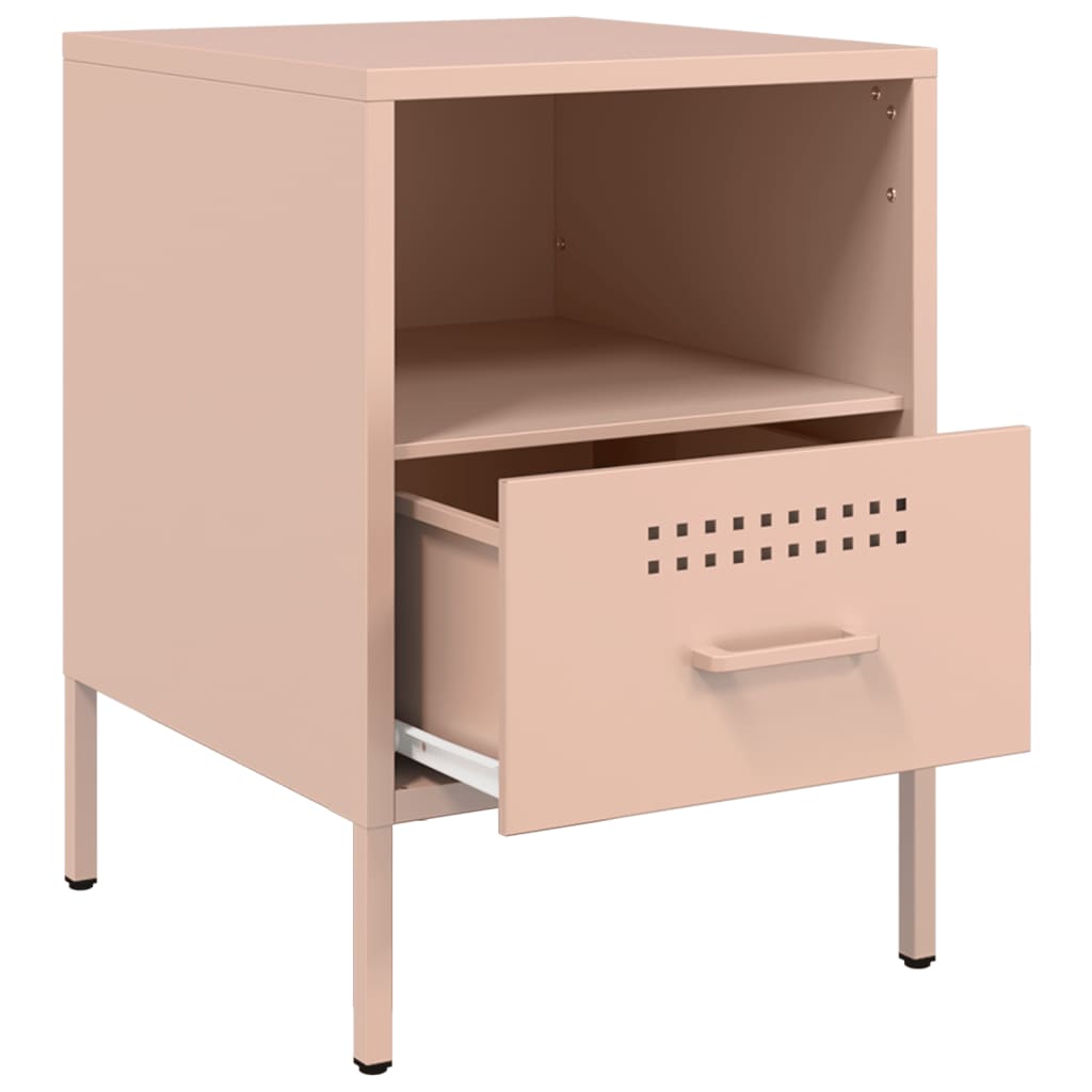 Bedside Cabinet Pink 36x39x50.5 cm Steel