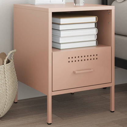 Bedside Cabinet Pink 36x39x50.5 cm Steel