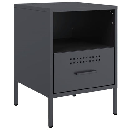 Bedside Cabinet Anthracite 36x39x50.5 cm Steel