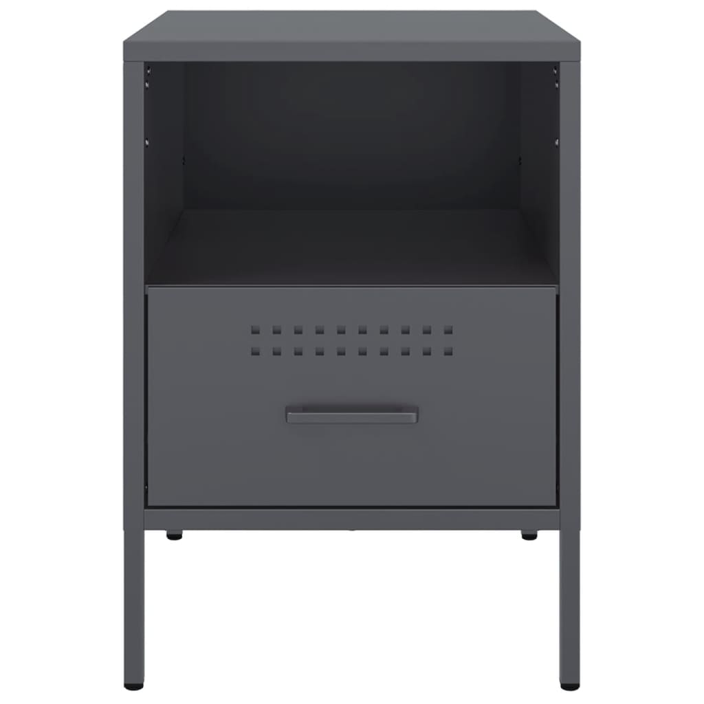 Bedside Cabinet Anthracite 36x39x50.5 cm Steel