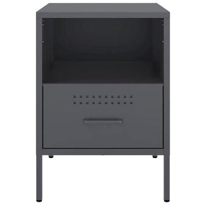 Bedside Cabinet Anthracite 36x39x50.5 cm Steel