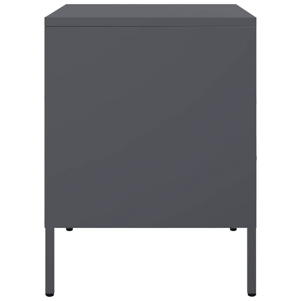 Bedside Cabinet Anthracite 36x39x50.5 cm Steel