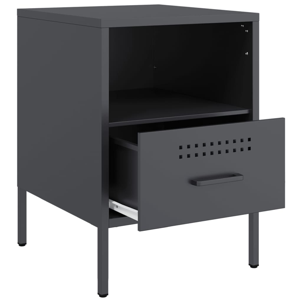 Bedside Cabinet Anthracite 36x39x50.5 cm Steel