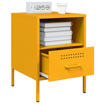 Bedside Cabinet Mustard Yellow 36x39x50.5 cm Steel