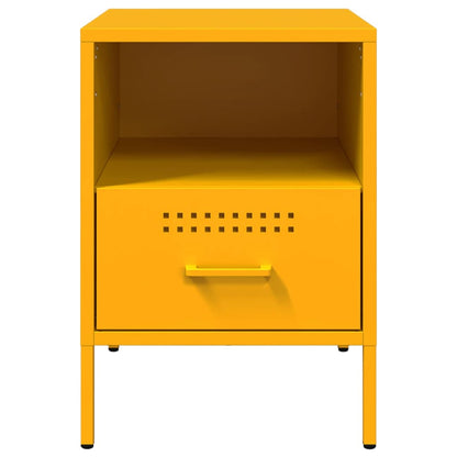 Bedside Cabinet Mustard Yellow 36x39x50.5 cm Steel