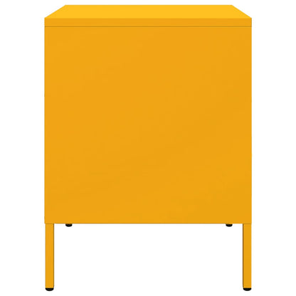 Bedside Cabinet Mustard Yellow 36x39x50.5 cm Steel