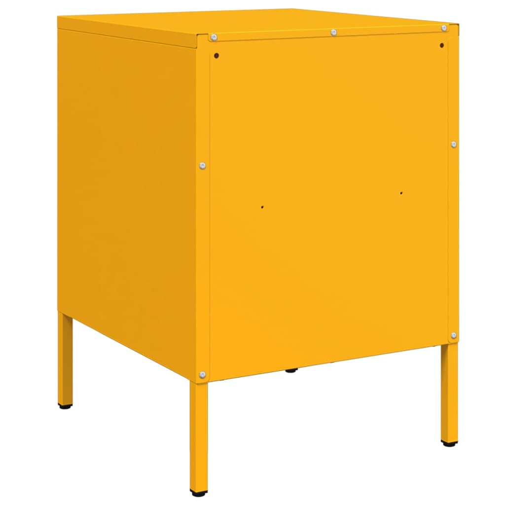 Bedside Cabinet Mustard Yellow 36x39x50.5 cm Steel