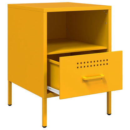 Bedside Cabinet Mustard Yellow 36x39x50.5 cm Steel