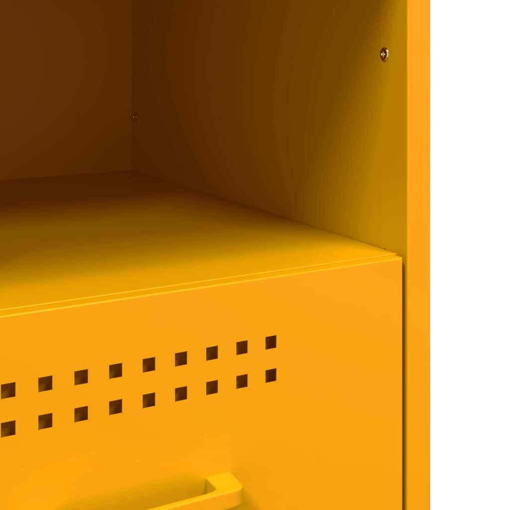 Bedside Cabinet Mustard Yellow 36x39x50.5 cm Steel