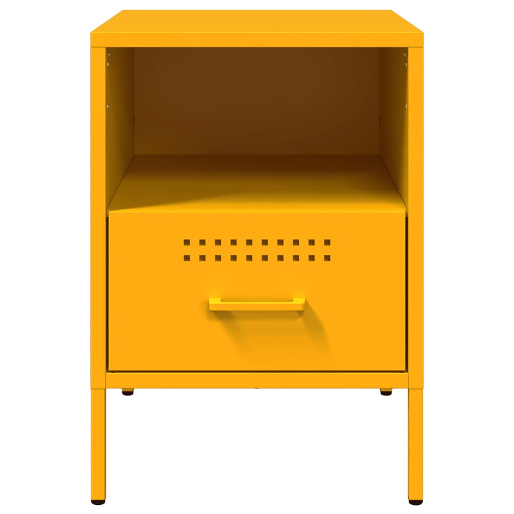 Bedside Cabinets 2 pcs Mustard Yellow 36x39x50.5 cm Steel