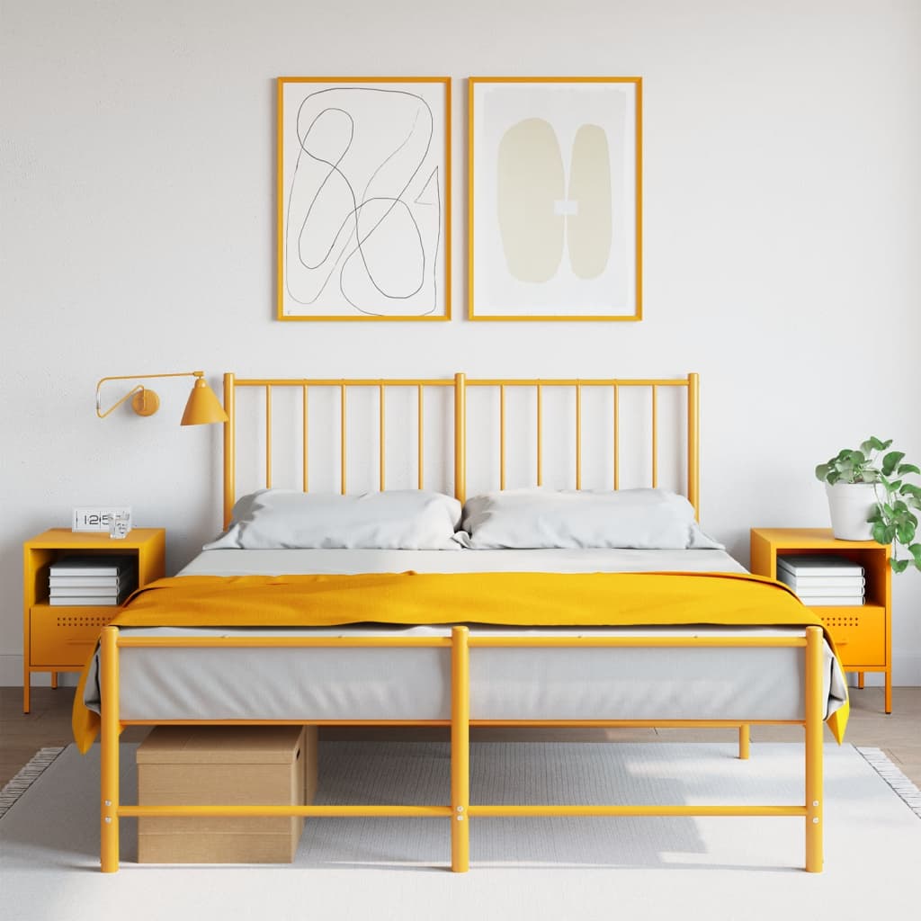 Bedside Cabinets 2 pcs Mustard Yellow 36x39x50.5 cm Steel