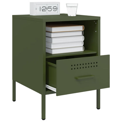 Bedside Cabinets 2 pcs Olive Green 36x39x50.5 cm Steel