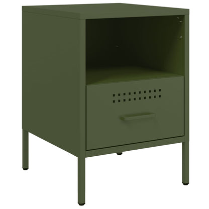 Bedside Cabinets 2 pcs Olive Green 36x39x50.5 cm Steel