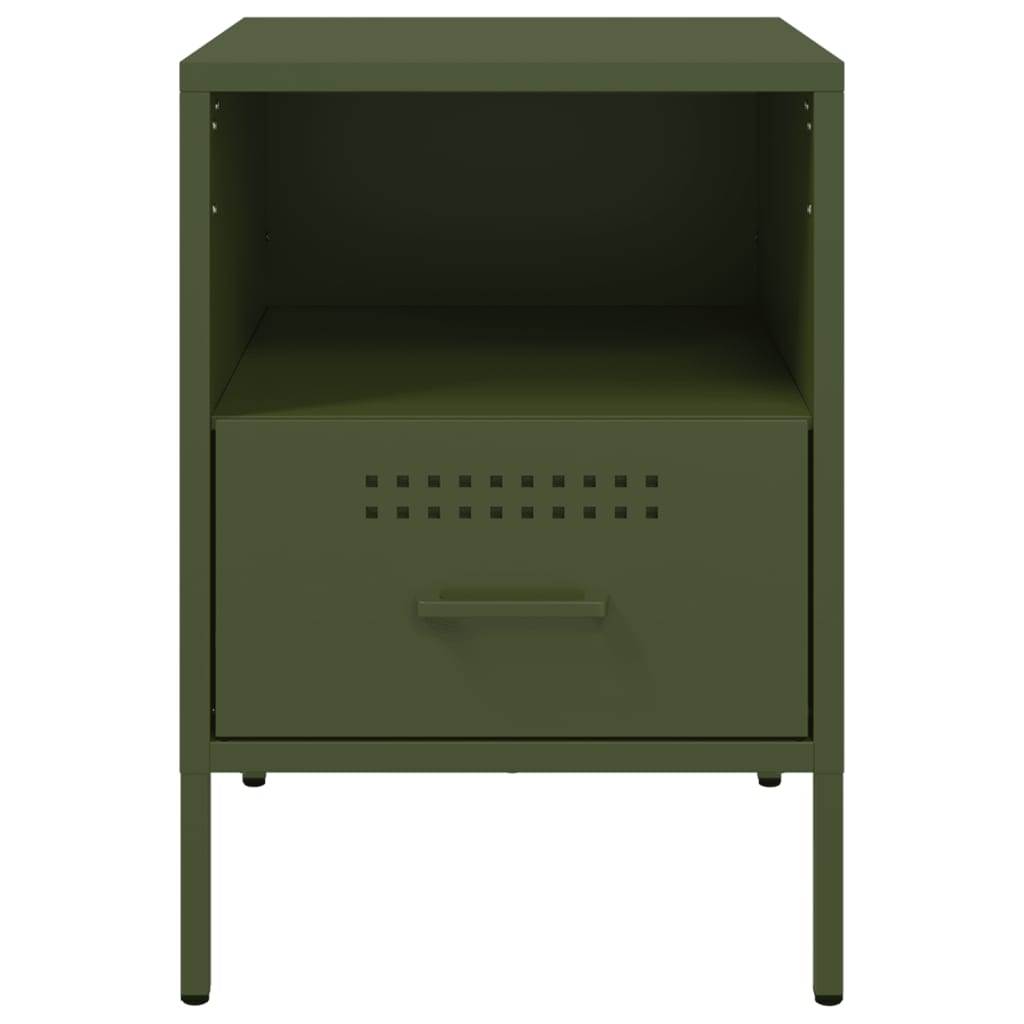 Bedside Cabinets 2 pcs Olive Green 36x39x50.5 cm Steel