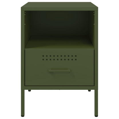 Bedside Cabinets 2 pcs Olive Green 36x39x50.5 cm Steel