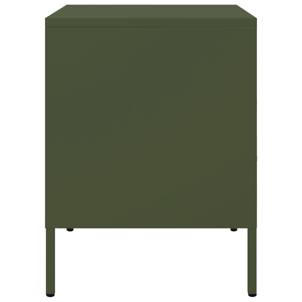 Bedside Cabinets 2 pcs Olive Green 36x39x50.5 cm Steel