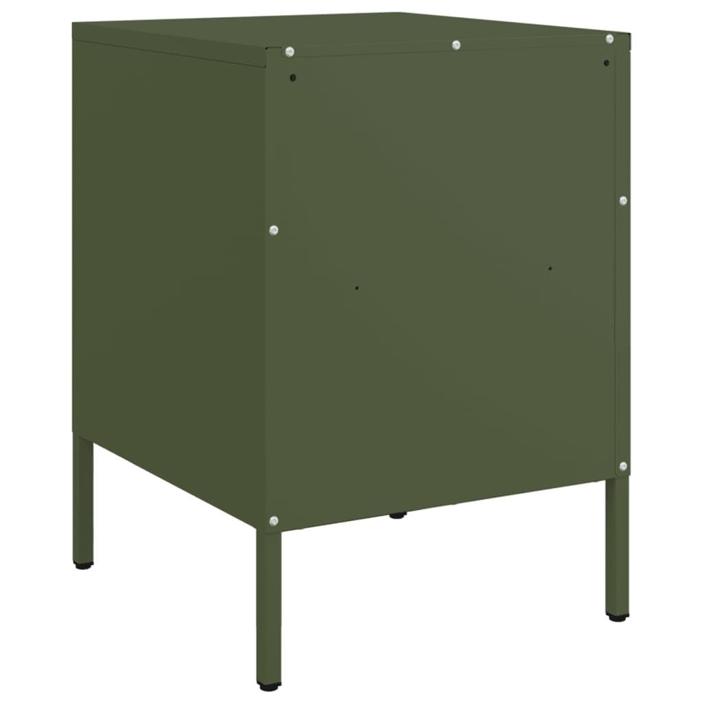 Bedside Cabinets 2 pcs Olive Green 36x39x50.5 cm Steel