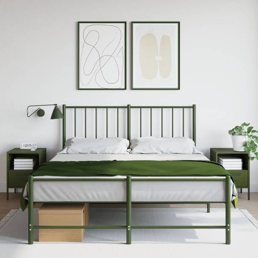 Bedside Cabinets 2 pcs Olive Green 36x39x50.5 cm Steel