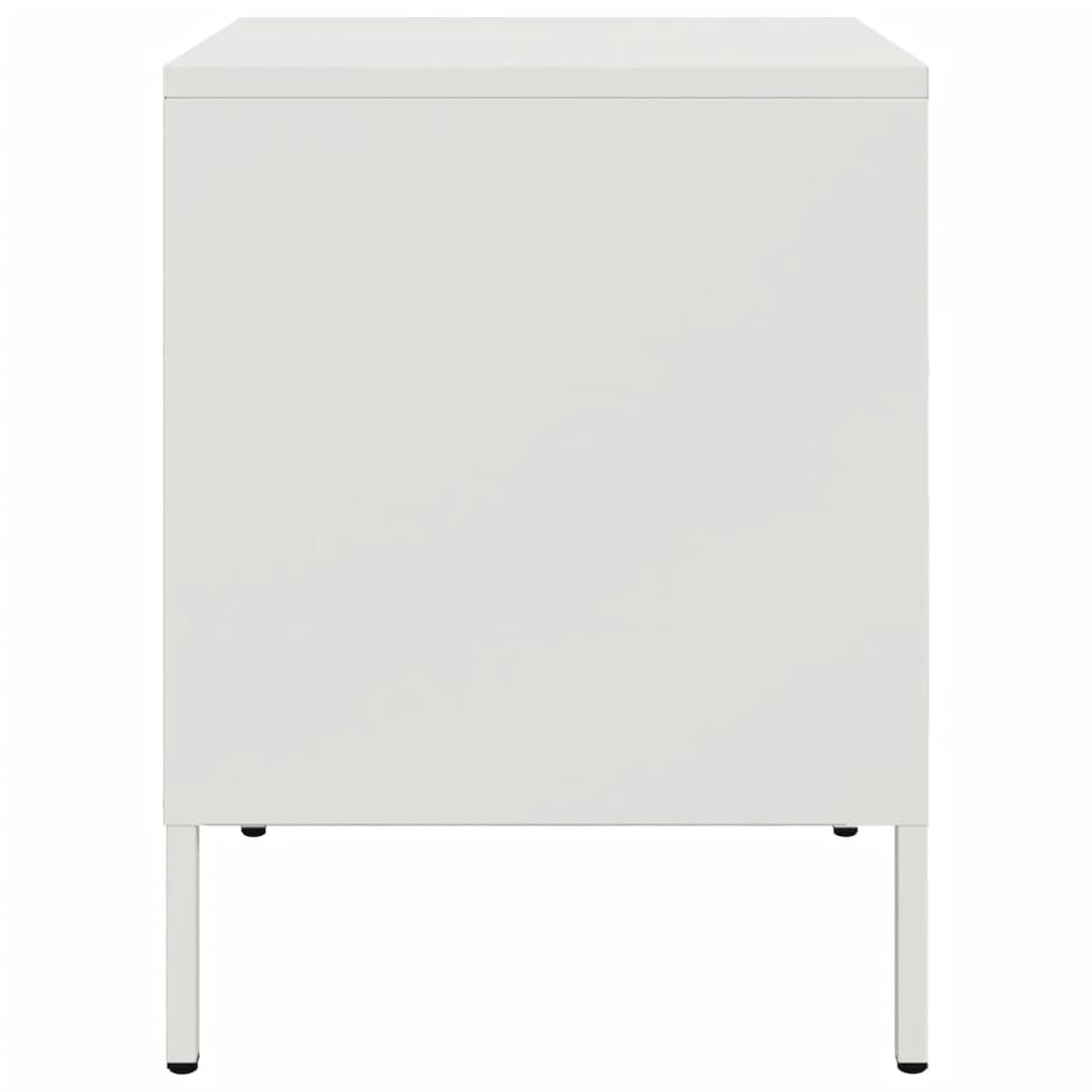 Bedside Cabinet White 36x39x50.5 cm Steel