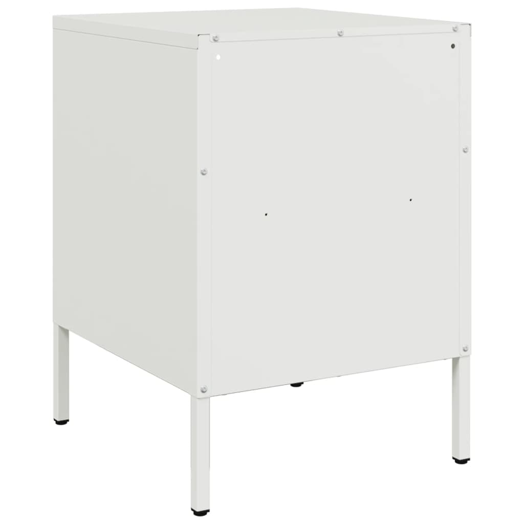 Bedside Cabinet White 36x39x50.5 cm Steel