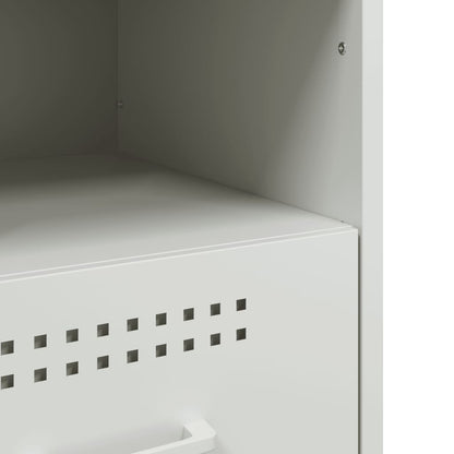 Bedside Cabinet White 36x39x50.5 cm Steel