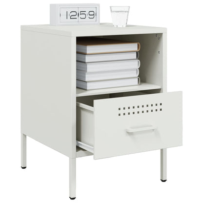 Bedside Cabinets 2 pcs White 36x39x50.5 cm Steel