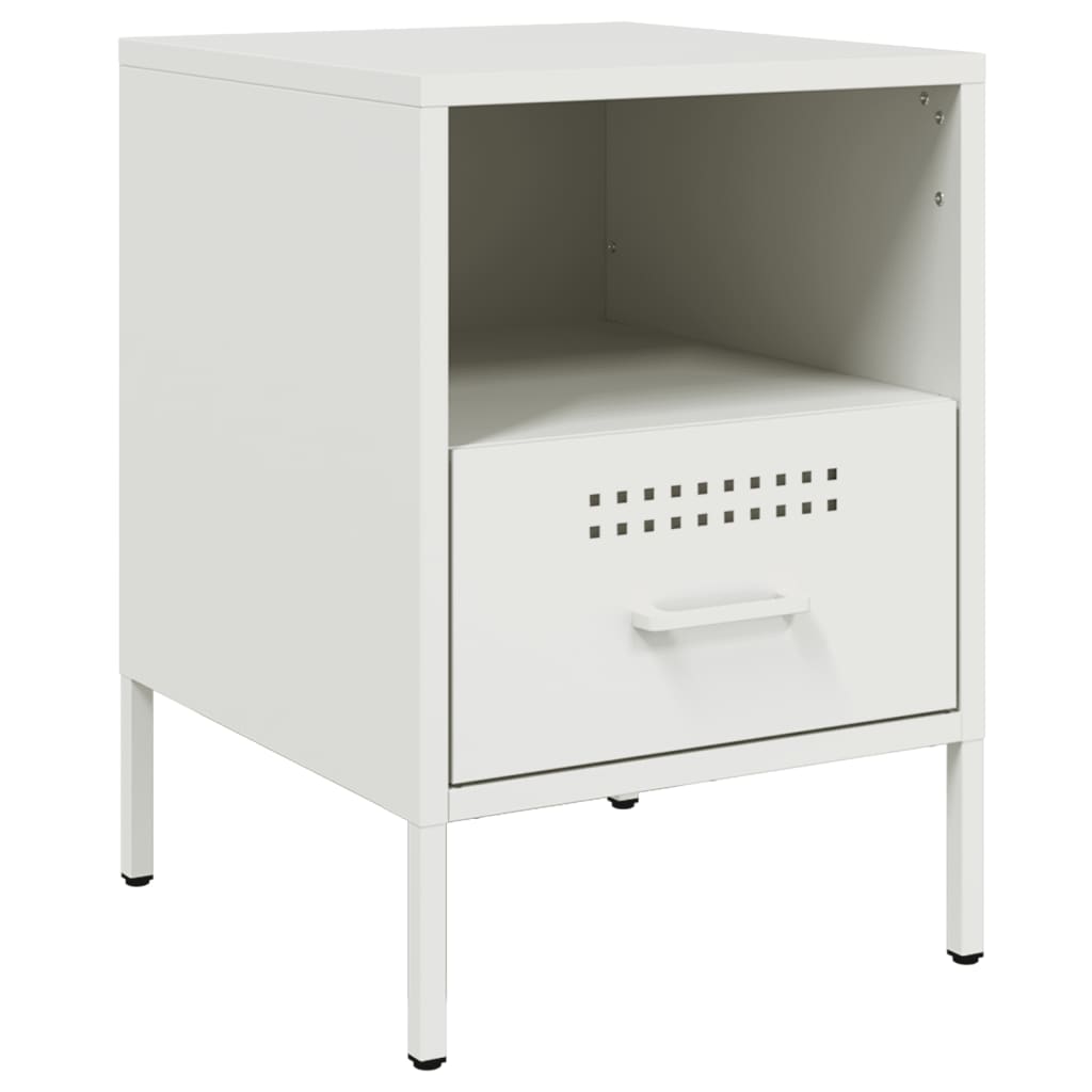 Bedside Cabinets 2 pcs White 36x39x50.5 cm Steel