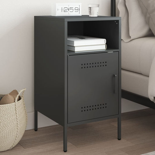 Bedside Cabinet Black 36x39x68 cm Steel