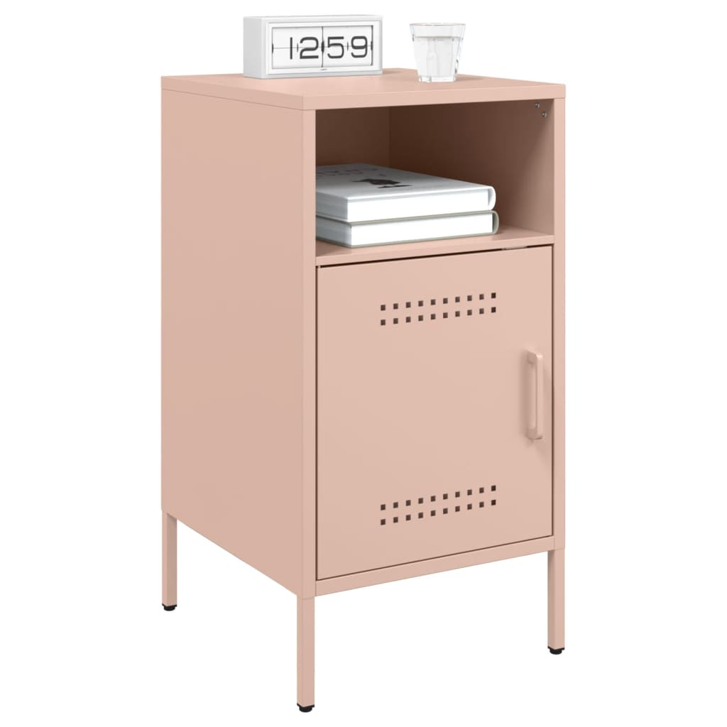 Bedside Cabinet Pink 36x39x68 cm Steel